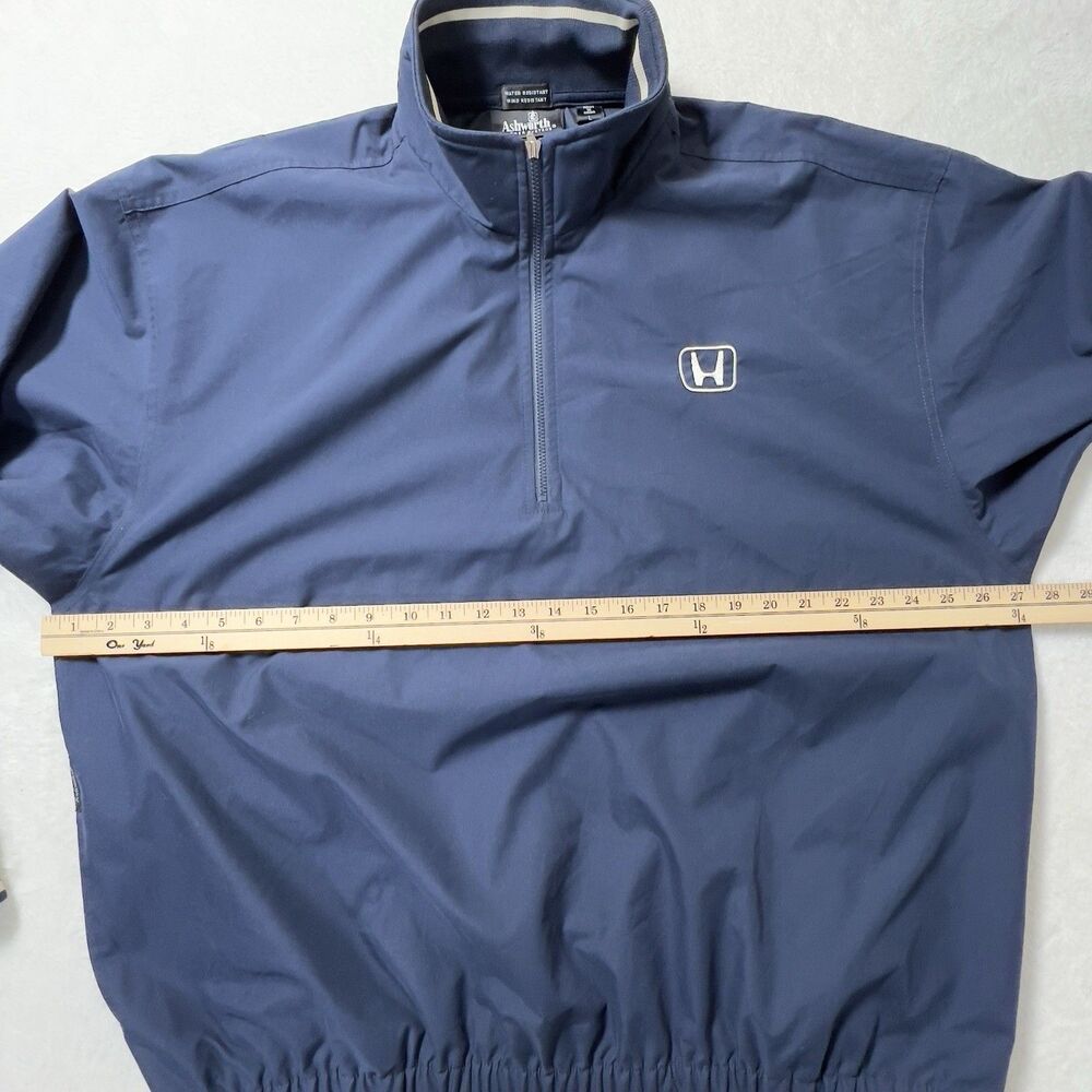 Ashworth Weather Systems 1/4 Zip Windbreaker Honda Golf Jacket Sz L Navy - Picture 9 of 12